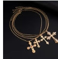 Layered 4 pc Cross Necklace