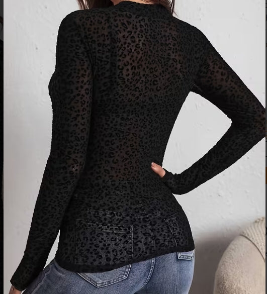 Wild And Free Sheer Top in Curvy