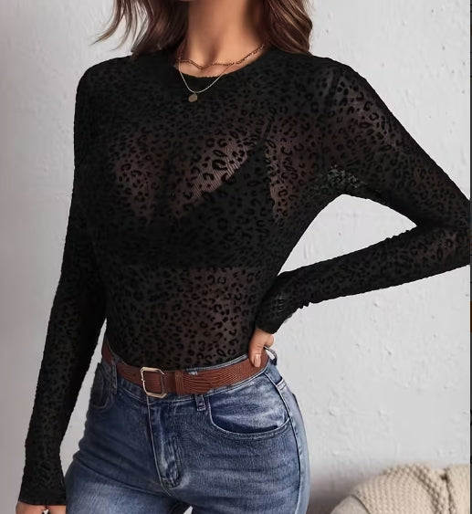 Wild And Free Sheer Top in Curvy