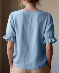 Leesa Ruffled V-Neck Blouse