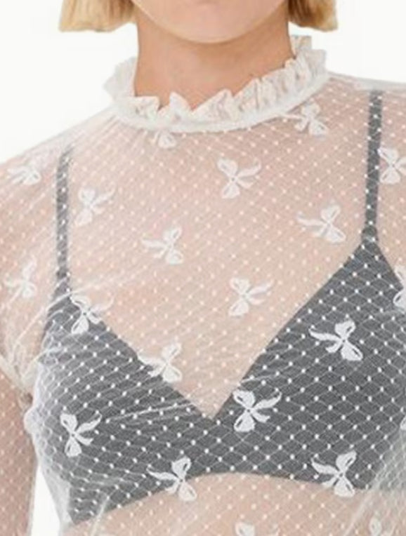 Lacey Bows Sheer Layering Top
