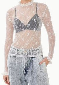 Lacey Bows Sheer Layering Top