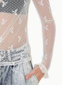 Lacey Bows Sheer Layering Top