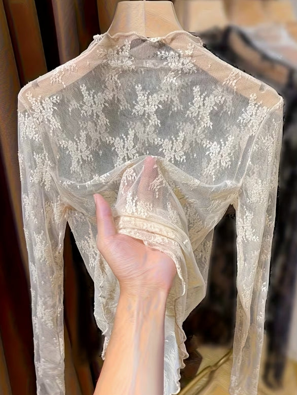 Evolet Sheer Layering Top Curvy