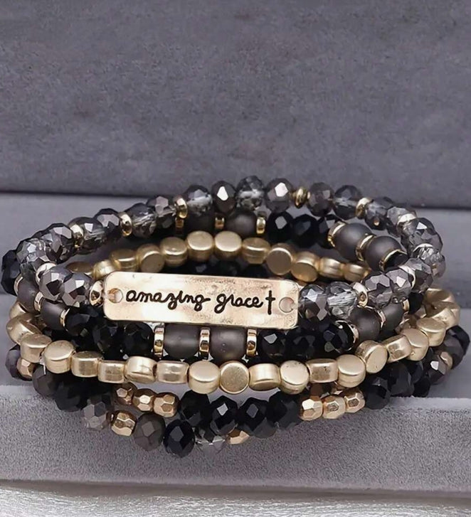 Frosted Amazing Grace Bracelet Set