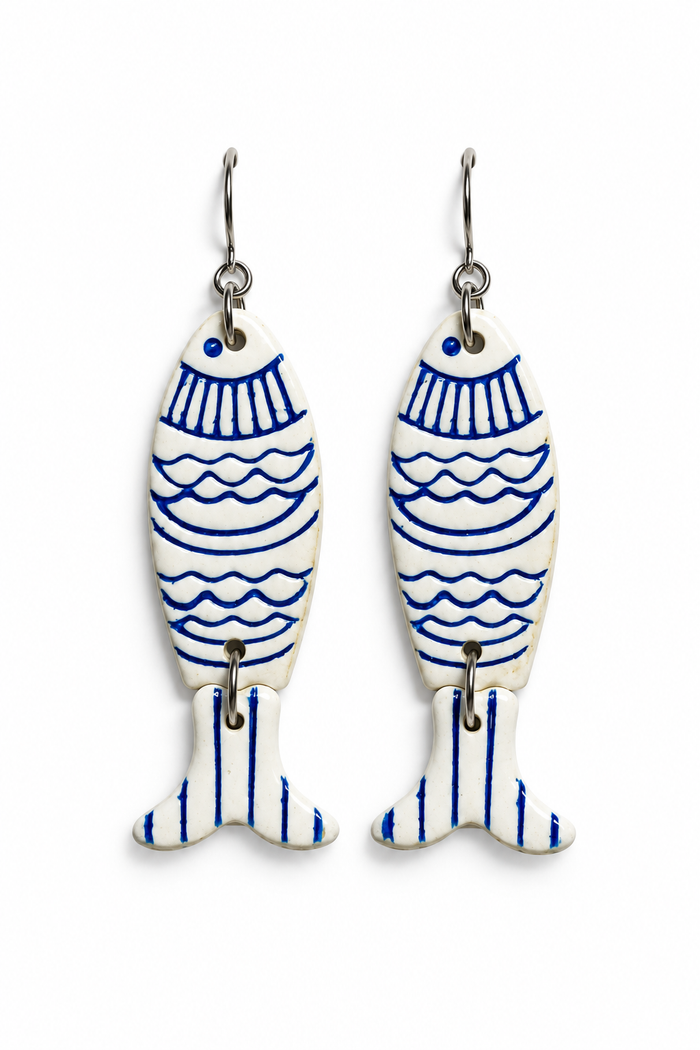You're A Catch Clay Earrings