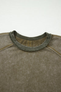 Abigail Mineral Wash Top w/Flower Accent