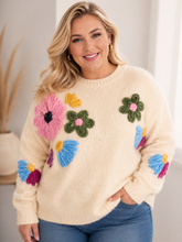 Abigail Crochet Flower Sweater Curvy