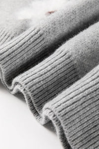Addison Embroidered Half Zip Sweater in Curvy