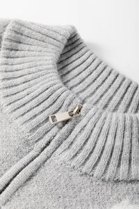 Addison Embroidered Half Zip Sweater in Curvy