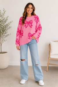 Allison Pink Bow Sweater