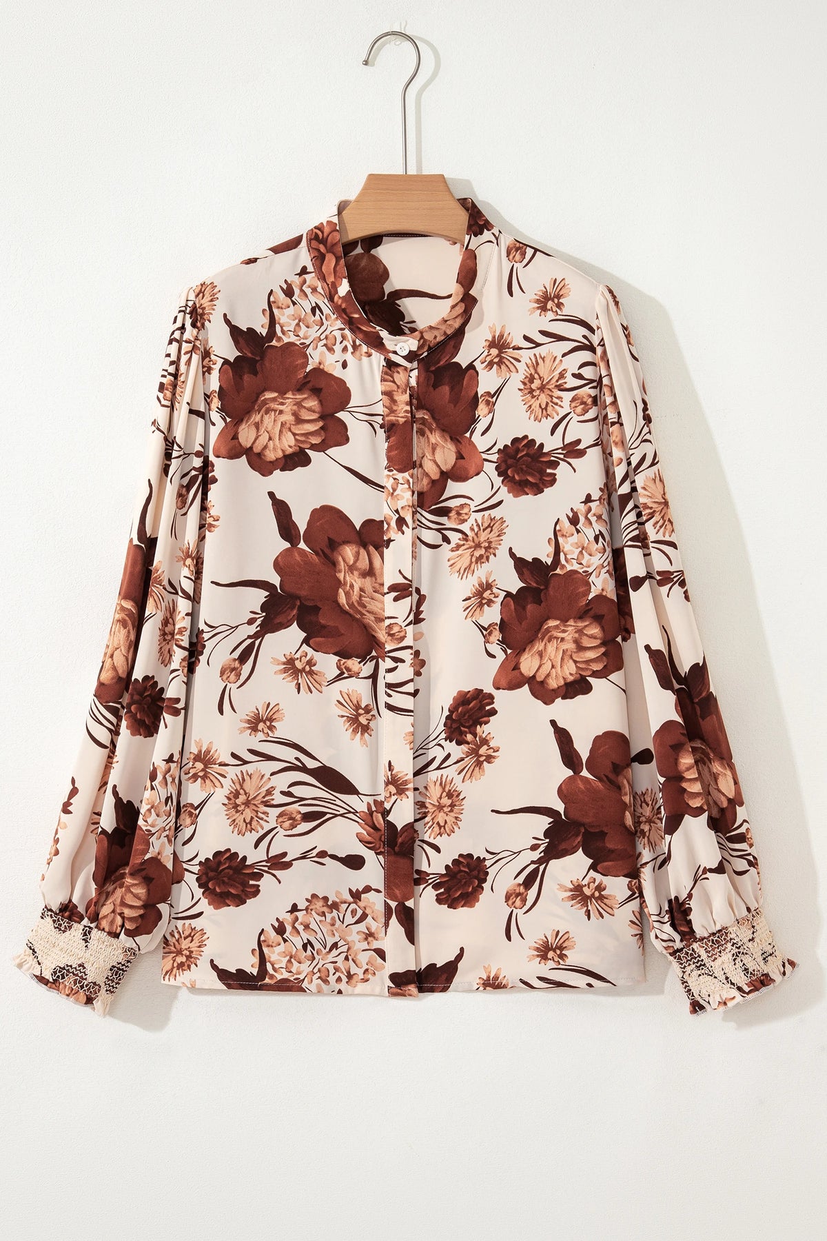 Amaris Brown Floral Print Blouse