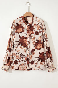 Amaris Brown Floral Print Blouse