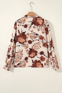 Amaris Brown Floral Print Blouse