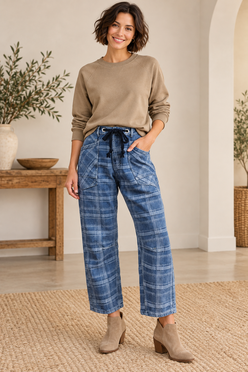 Audra Plaid Jeans