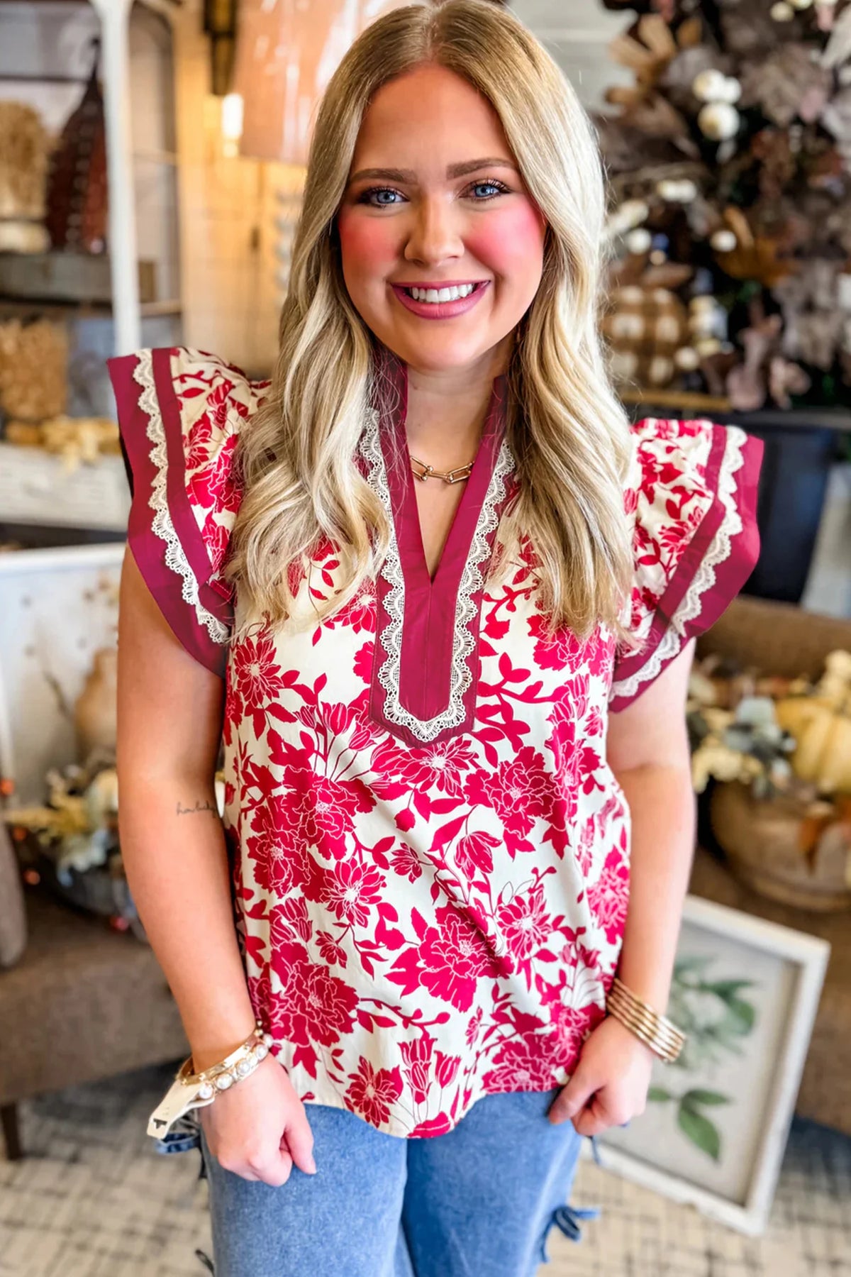 Mercy Floral Top