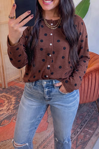 Agatha Polka Dot Cropped Cardigan