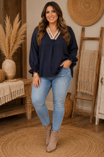 Beckham Leopard Blouse in Curvy