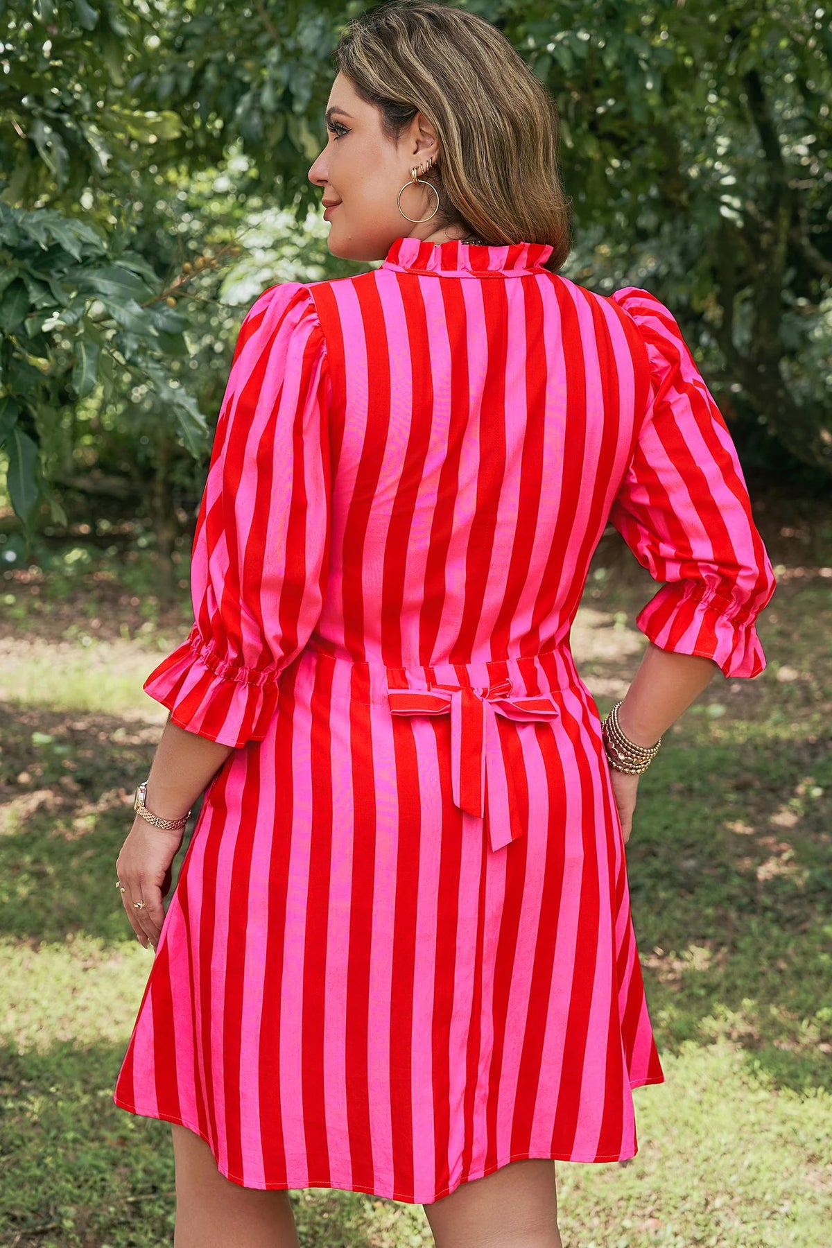 Bethany Frilled Collar Dress in Curvy