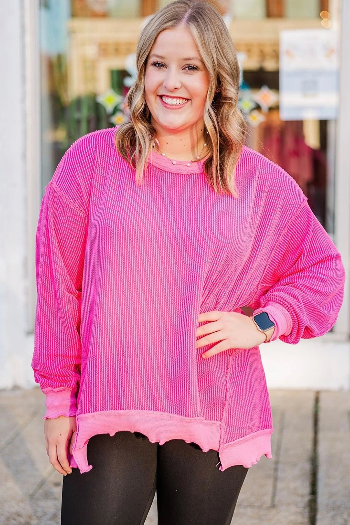 Beulah Twisted Rib Top in Curvy
