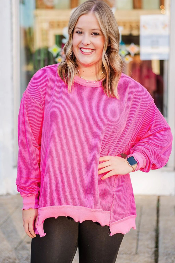 Beulah Twisted Rib Top in Curvy