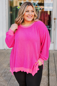Beulah Twisted Rib Top in Curvy