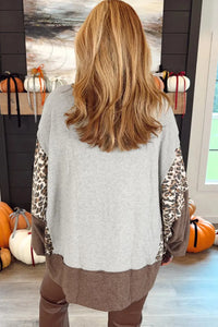 Birdie Leopard Patchwork Sweatshirt