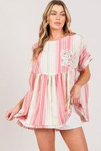Birdie Stripe w/Floral Contrast Top
