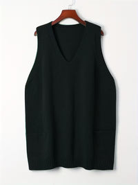 Black Static Sweater Vest Curvy