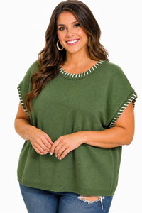 Blessings Stitched Sweater Curvy