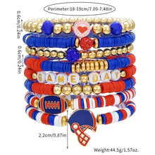 Blue and White Game Day Bracelet Set