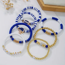 Blue and White Game Day Bracelet Set
