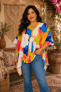 Blushing Bloom Blouse in Curvy