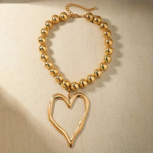 Boho Heart Beaded Necklace