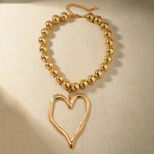Boho Heart Beaded Necklace