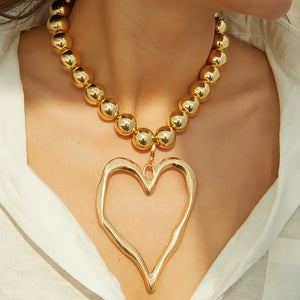 Boho Heart Beaded Necklace