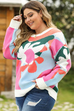 Brylee Floral Drop Shoulder Sweater Curvy