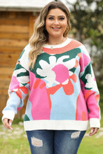 Brylee Floral Drop Shoulder Sweater Curvy