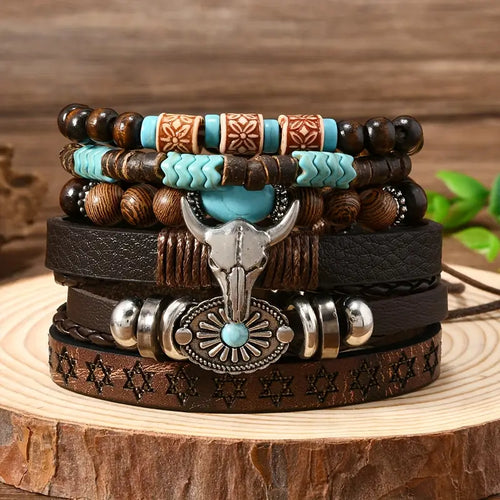 Bull Head Bracelet Set