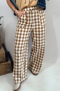 Candace Brown Gingham Pants