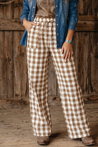 Candace Brown Gingham Pants