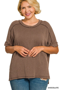 Coffee and Comfort Top in Curvy