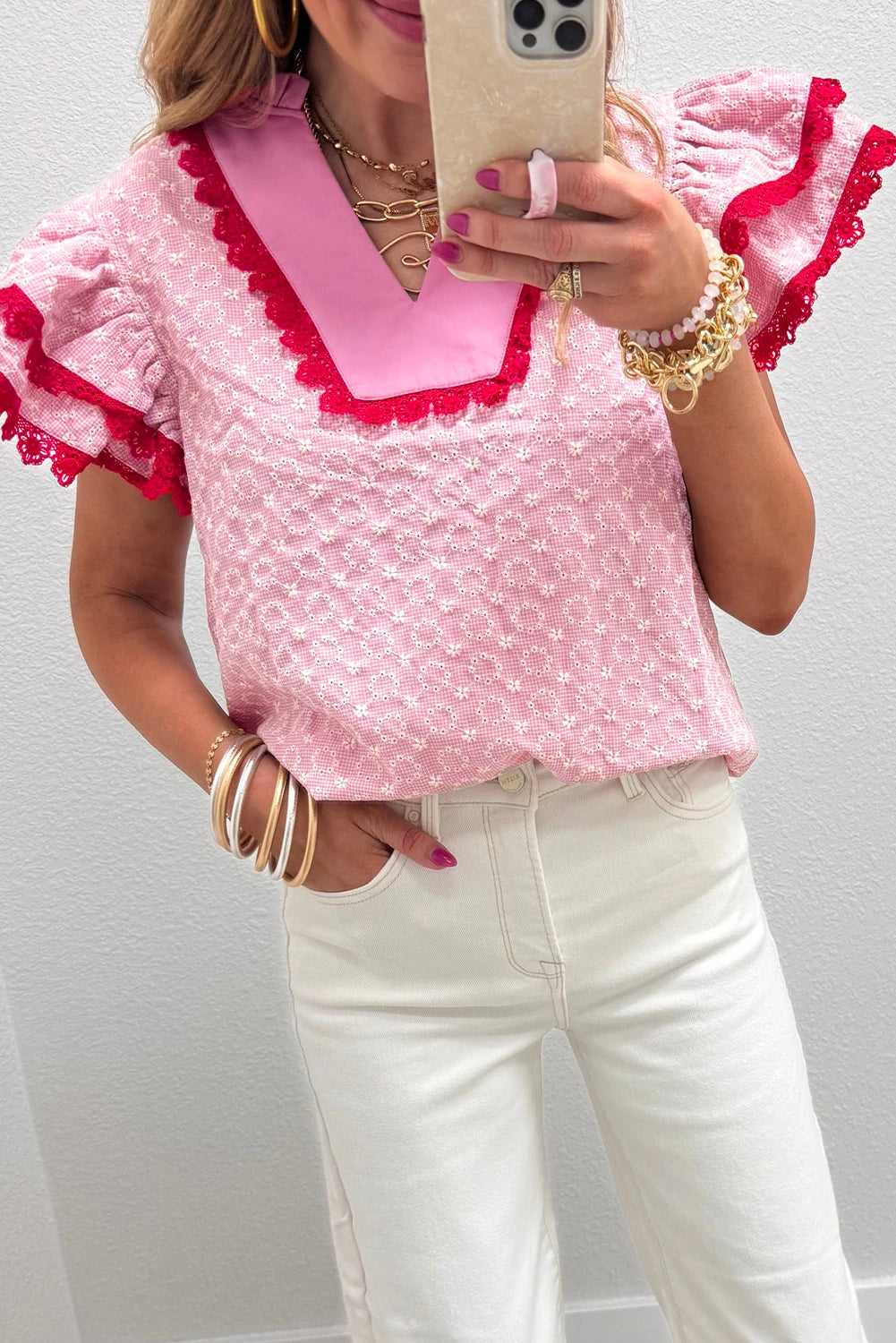 Celeste Eyelet Top
