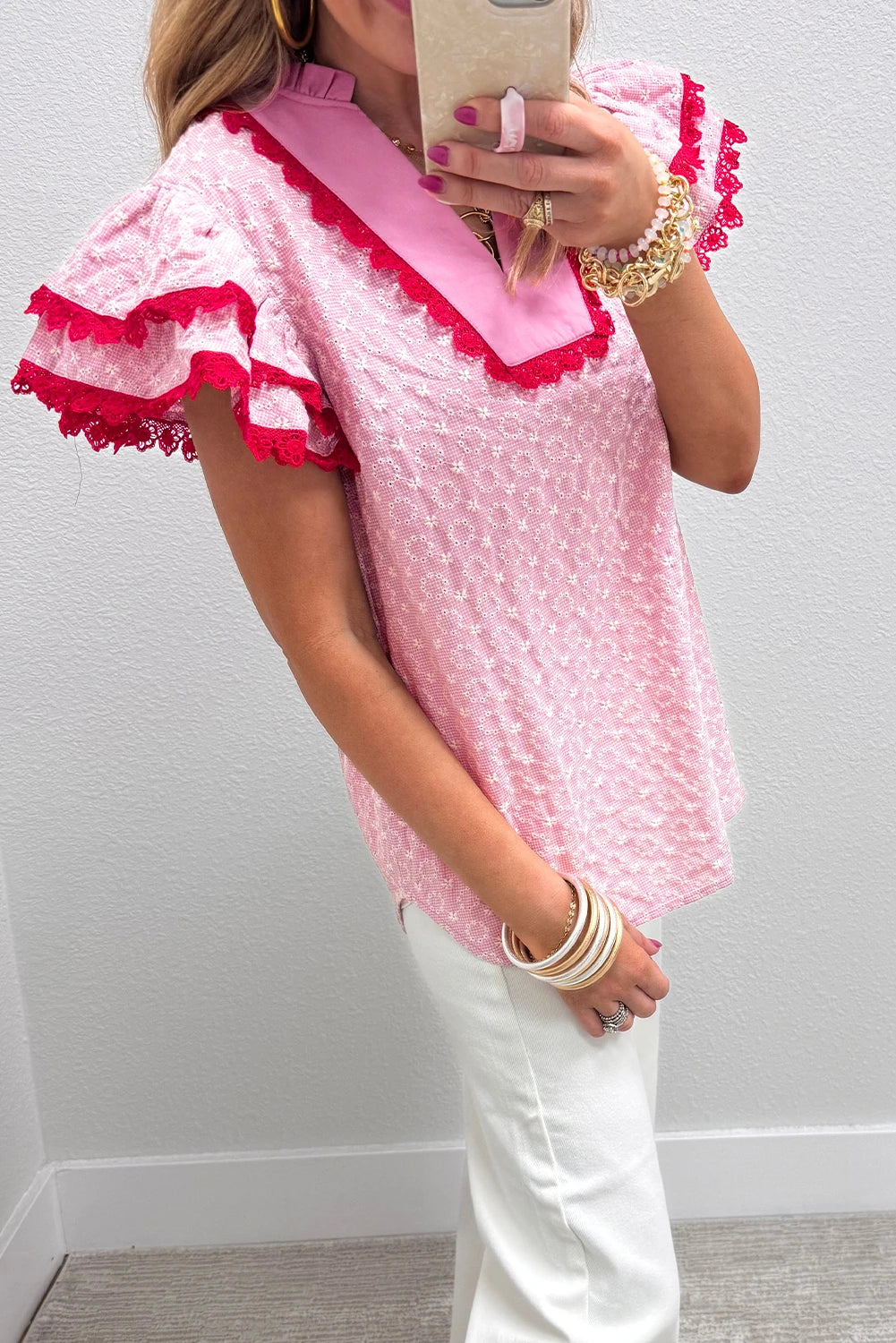 Celeste Eyelet Top