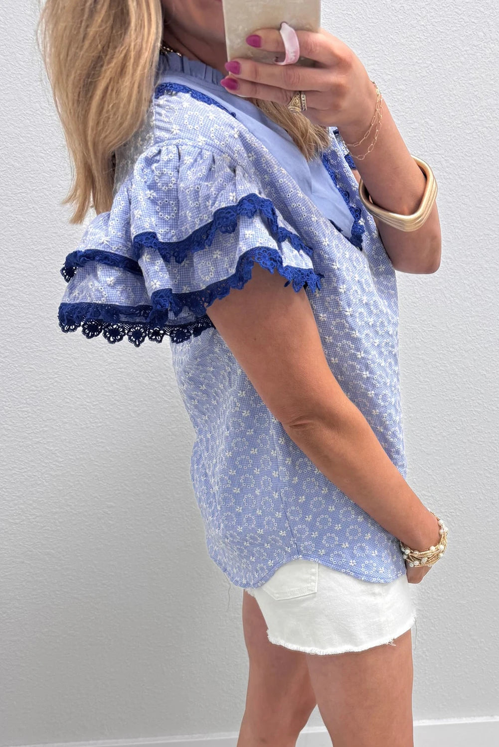 Celeste Eyelet Top