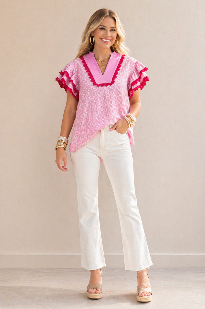 Celeste Eyelet Top