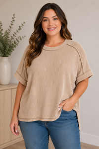 Coffee and Comfort Top in Curvy