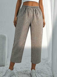 Coffee Date Plaid Pants in Curvy