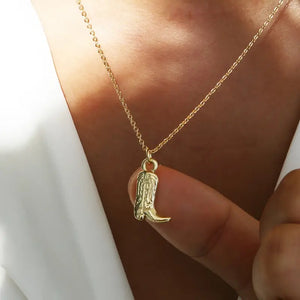 Cowboy Boot Pendant Necklace