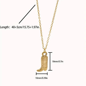 Cowboy Boot Pendant Necklace